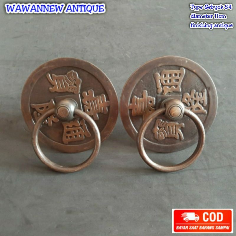 Handle Pintu Rumah Pagar Kuningan Antik Murah Gebyok 054