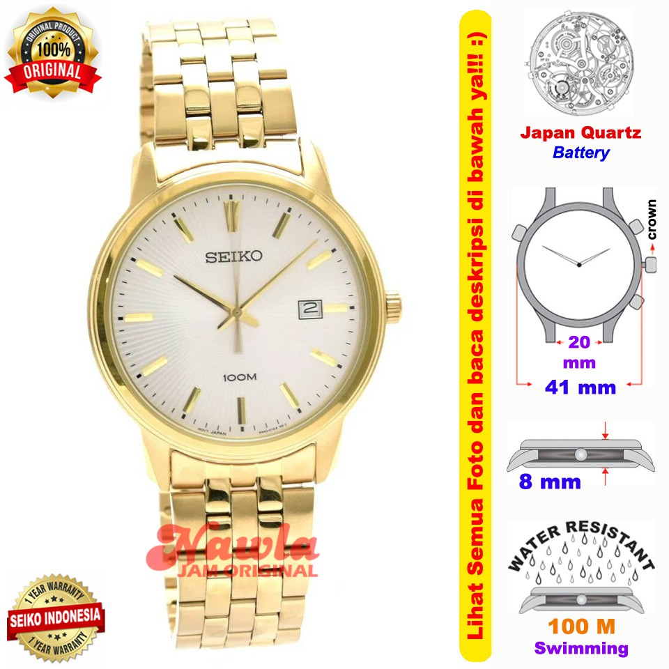 Seiko Quartz SUR264P1 Neo Classic Gold IP - Jam Tangan Pria SUR264