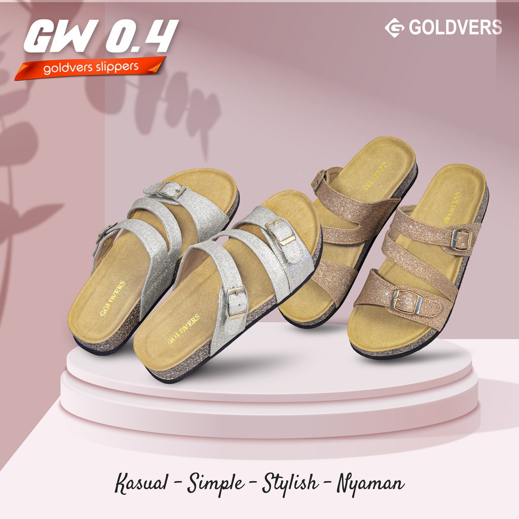 Sandal wanita Remaja Terbaru 2020 Original Merek Goldvers Sendal wanita trendy Sandal Slop Wanita Baru ORI