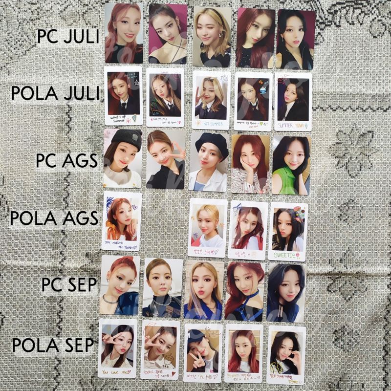 [OFFICIAL] Polaroid Pola Photocard PC Spesial Page Yeji Lia Ryujin Chaeryeong Yuna NBD Juli July Agu