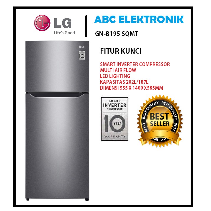 KULKAS LG 195 SQMT 2 PINTU GARANSI RESMI Shopee Indonesia