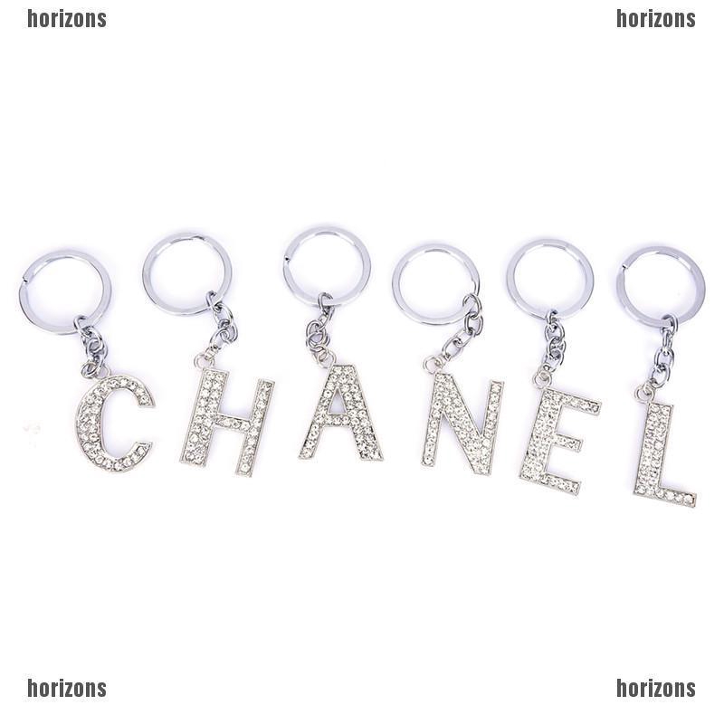 Details about / Crystal Sparkly Alphabet Initial Letter A-Z Keyring Keychain Key Ring//Chain