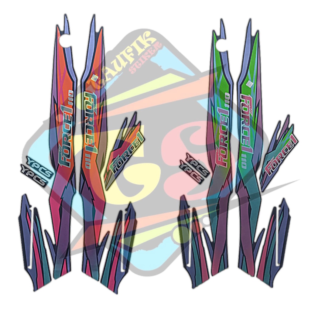 stiker striping lis body motor yamaha force1 1996
