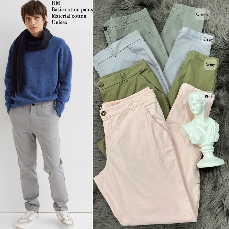 cotton basic pants