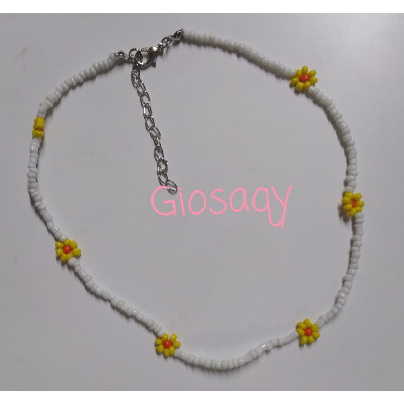 kalung manik daisy gaya korea