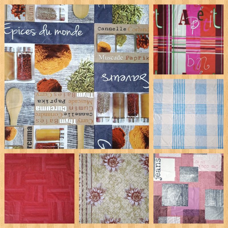 Plastik Taplak Meja Plastik Motif Meteran