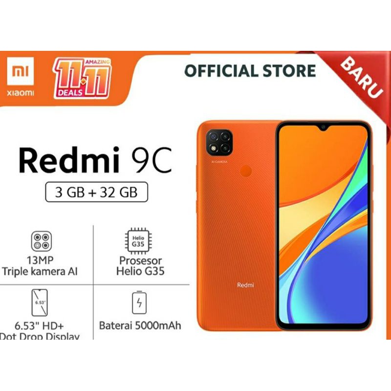 redmi 9c 3/32 garansi resmi