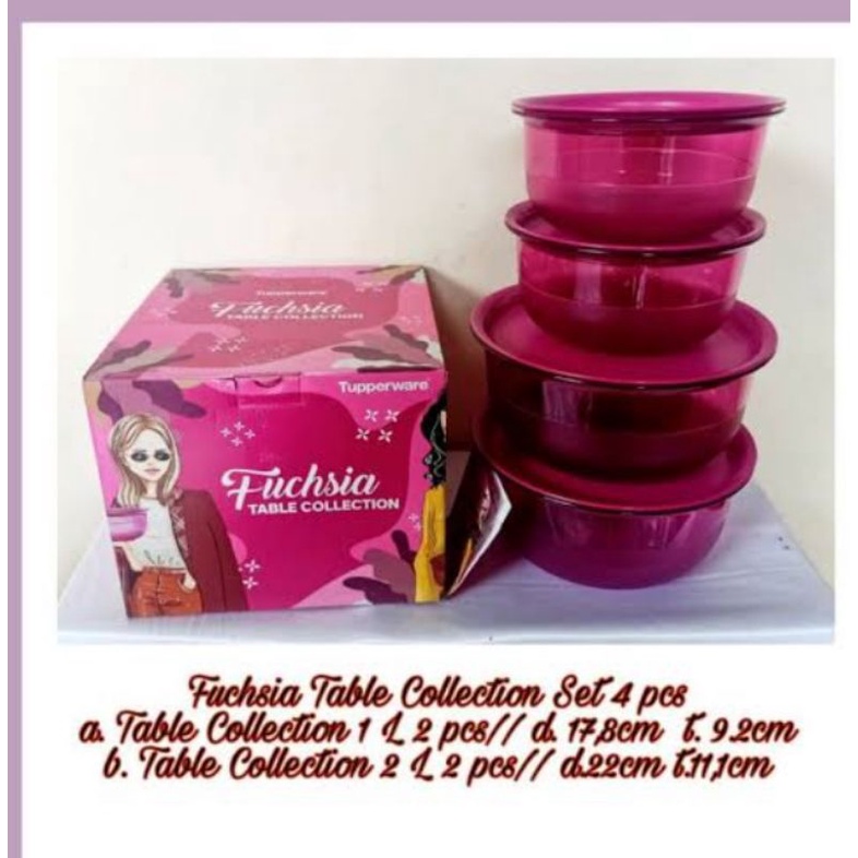 Fuchsia table collection tupperware original / bowl tupperware