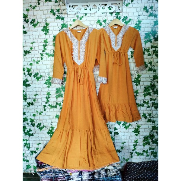 BISA COD Gamis COUPLE IBU DAN ANAK daster renda arab dubai real pict syahirashop cantik terbaru