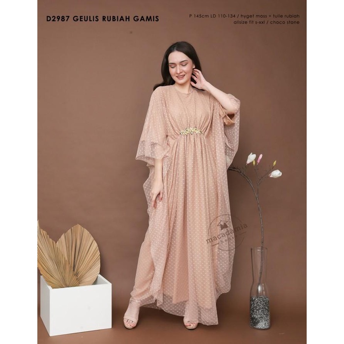 Dress / D2987 Geulis Rubiah Gamis - Macadamia House Fashion Muslim Ramadhan