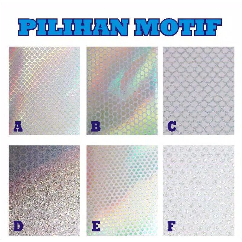 Stiker Hologram Transparan Motif Sisik Ikan