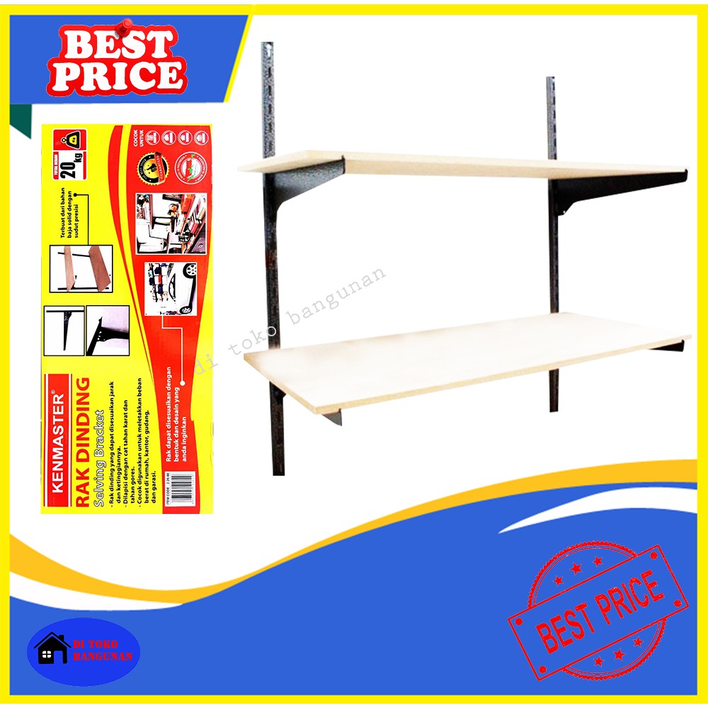KENMASTER Rak Dinding 2 Susun Besi Selving Bracket