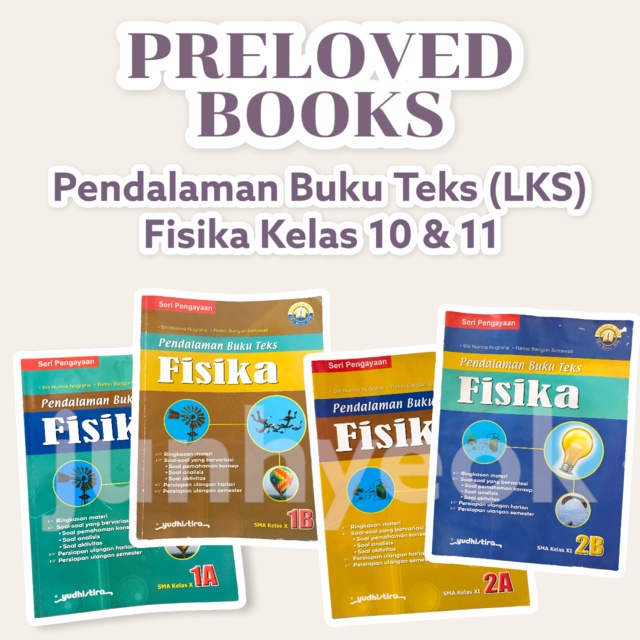 

PBT FISIKA KELAS 10 11 X XI ORIGINAL YUDHISTIRA SMA - 1A 1B 2A 2B - Pendalaman Buku Teks LKS - Kurikulum 2013 Edisi Revisi