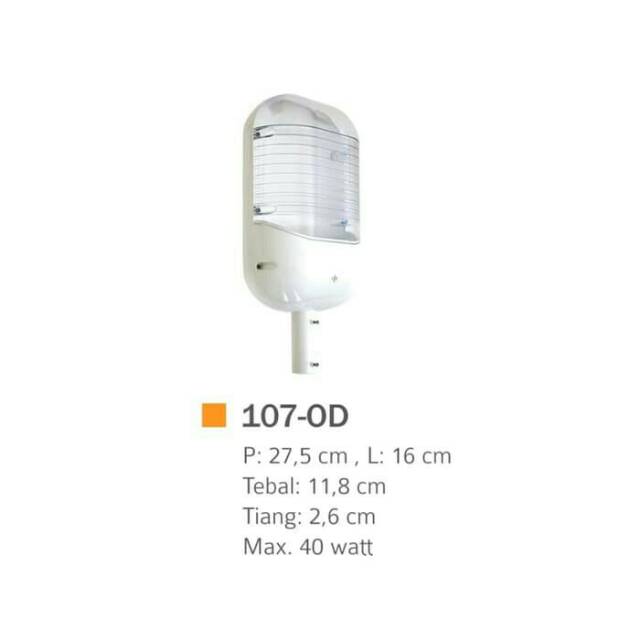 Casing Plastik Lampu Outdoor PLC Sinar Indah Produk Tipe 107od muat ukuran bohlam sd 40watt