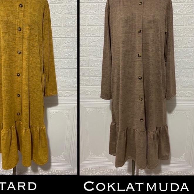 ➧ BERLINA - TUNIK KAOS IMPORT JUMBO XXL RIB KANCING MELAR POLOS REMPEL MUSLIMAH MURAH GROSIR SALE ➦