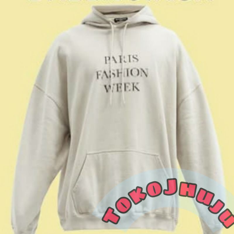 Hoodie Jumper NCT Renjun style Paris Fashion Week sablon Cream