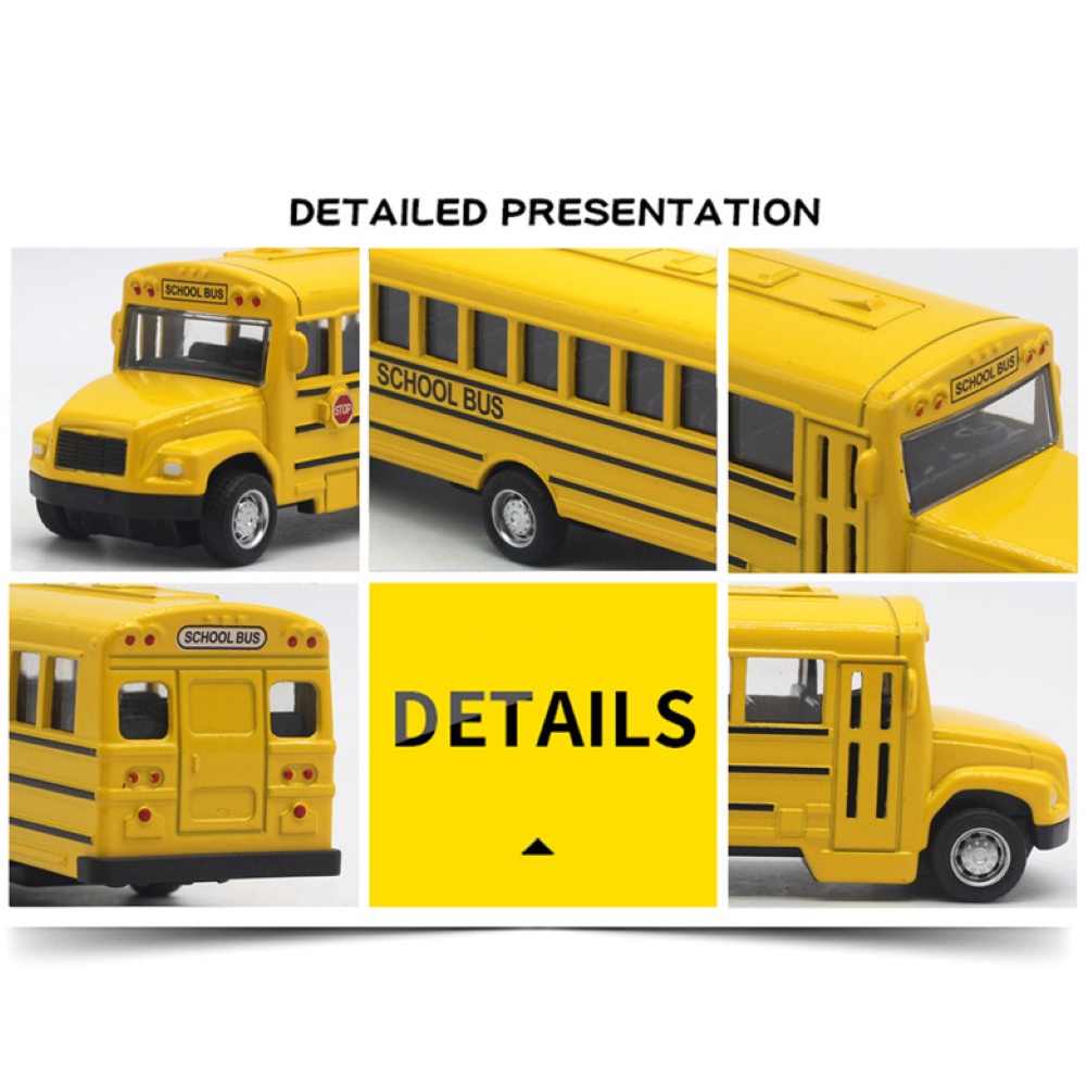 canaan Alloy Pull Back School Bus Model Collection Vehicle Children Car Toy Decor Gift