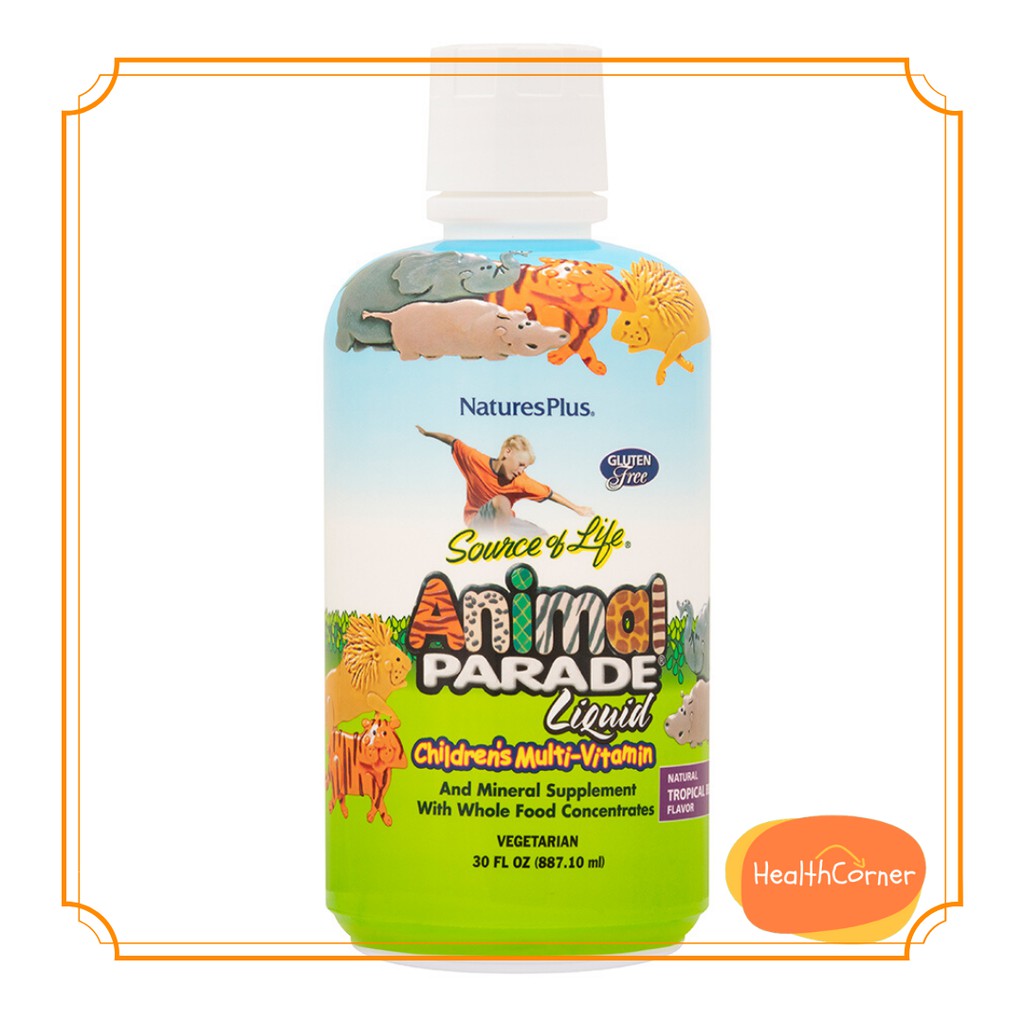 NaturesPlus Animal Parade Children Liquid Multivitamin Gluten Free 236ml - Tropical Berry