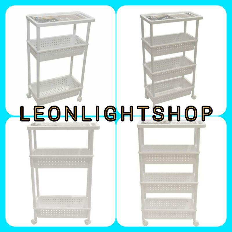 MASTERSPACE RAK PLASTIK SERBAGUNA 3 &amp; 4 TINGKAT PUTIH/ACE MULTIPURPOSE RACK 4 LAYER/RAK TROLY SUSUN