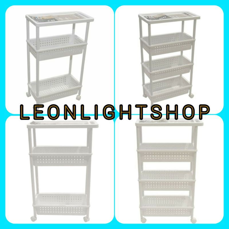 MASTERSPACE RAK PLASTIK SERBAGUNA 3 &amp; 4 TINGKAT PUTIH/ACE MULTIPURPOSE RACK 4 LAYER/RAK TROLY SUSUN