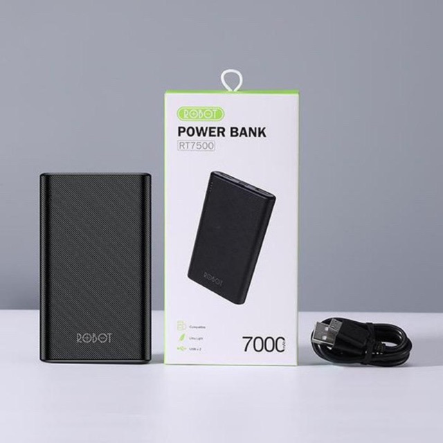 Powerbank ROBOT RT7500 7000mah ORIGINAL REAL KAPASITAS