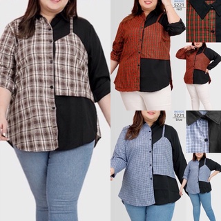 BAJU ATASAN KEMEJA WANITA JUMBO XXL XXXL LD 120cm BIGSIZE KOREAN STYLE 5221BAJU HAMIL KERJA KANTOR K