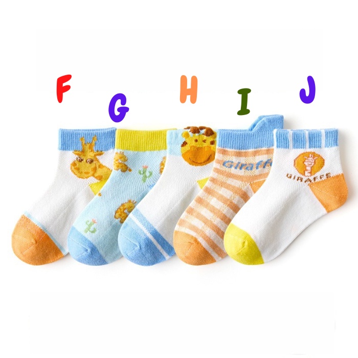 KAOS KAKI ANAK LAKI LAKI KOREA KEKINIAN MOTIF JERAPAH SOCK PEREMPUAN KIDS SEKOLAH USIA 1-10 TAHUN KK21