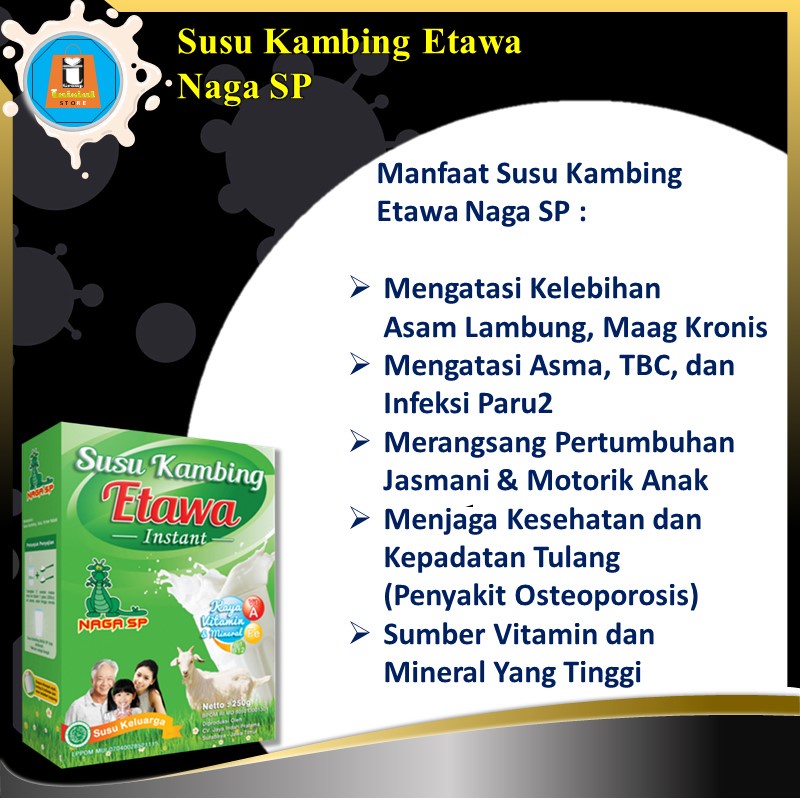 Susu Kambing Etawa Bubuk Naga SP 250gr Untuk Penyakit Asma Sesak Napas dan Gangguan Pernapasan TBC-5