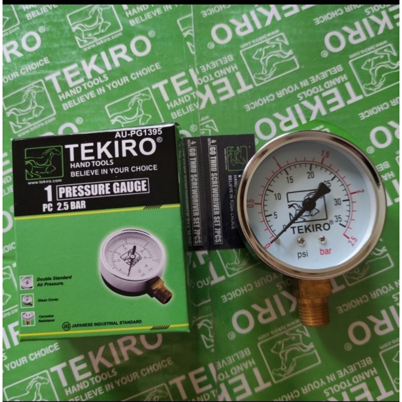 TEKIRO PRESSURE GAUGE 2,5BAR PENGUKUR TEKANAN ANGIN 2,5 BAR MANOMETER