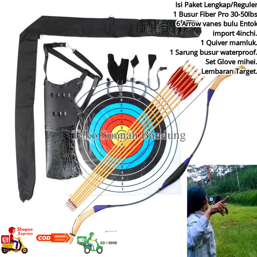 Paket Lengkap Panahan Dewasa 27-50Lbs Turkisy Bow