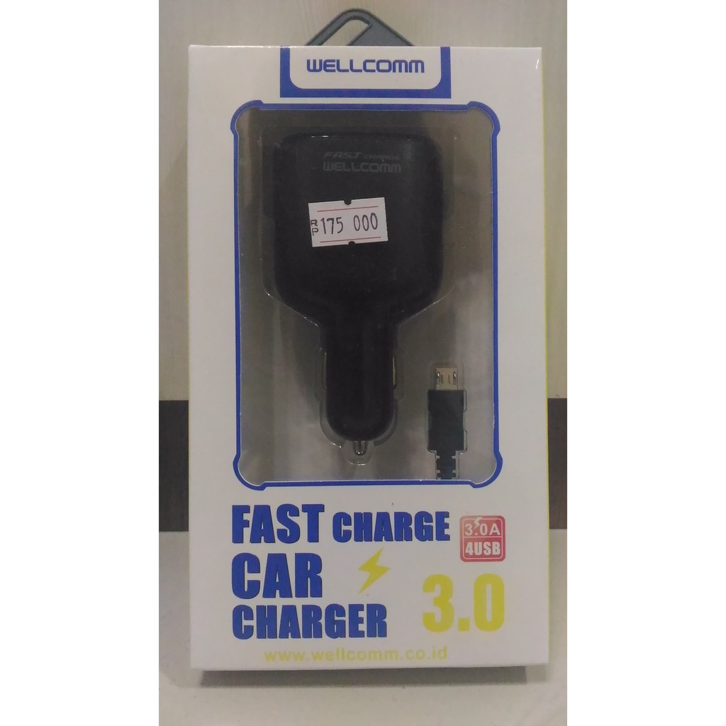 Car Charger USB 4 Fast Charger 3.0 Wellcomm