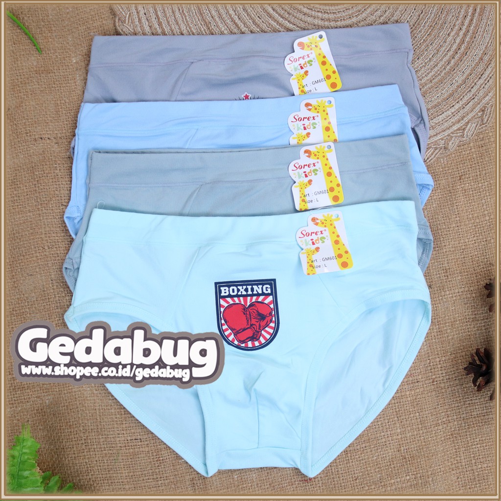 [3 pcs] Celana Dalam Sorex Kids GM 603 GM 604 GM 670 GM 852 Super Soft Boys CD Anak Sorex Laki Laki