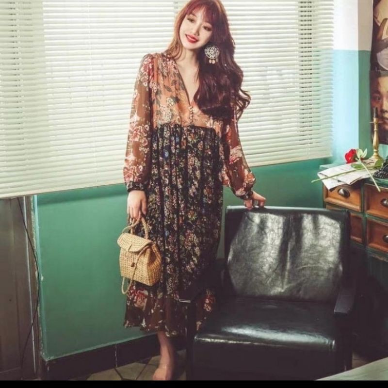 Dress Tunik ZARA import premium outer floral X