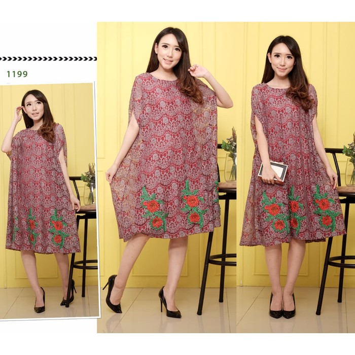 Terusan Tunik Brokat 1199   Putih