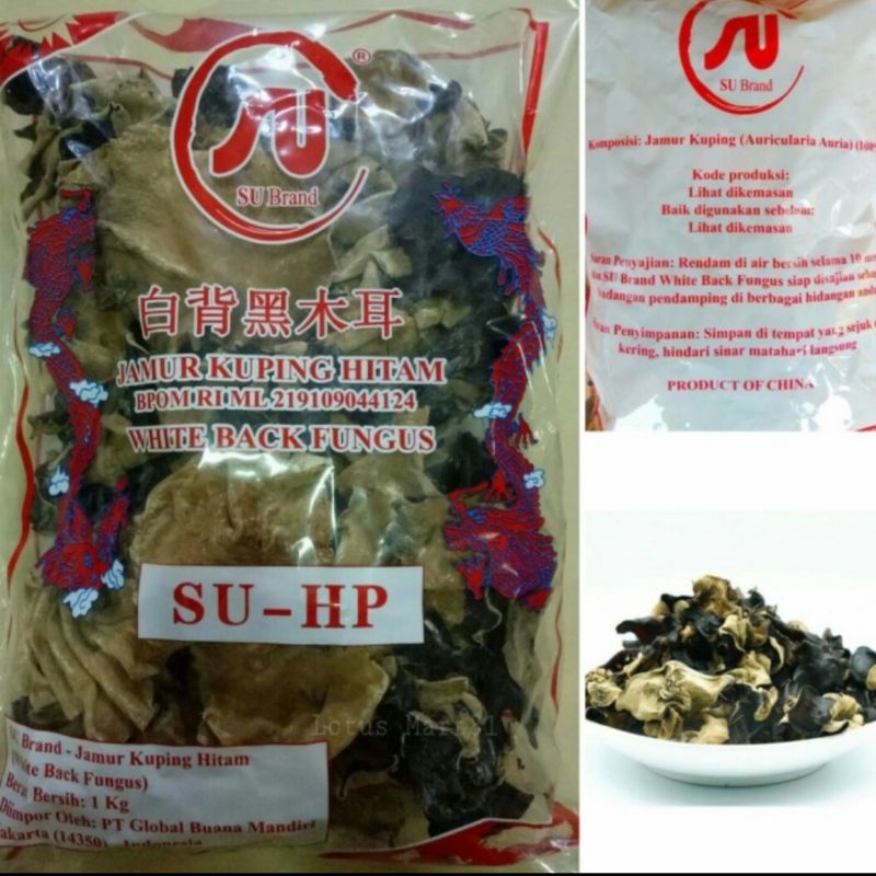 jamur kuping hitam putih kering 1kg