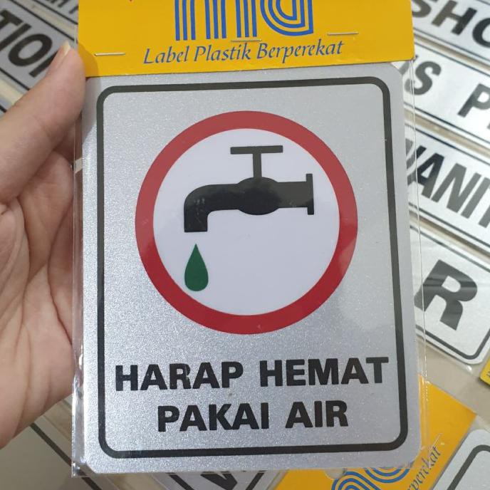 

✨BISA COD✨ Stiker Tempel Gambar Logo Harap Hemat Pakai Air