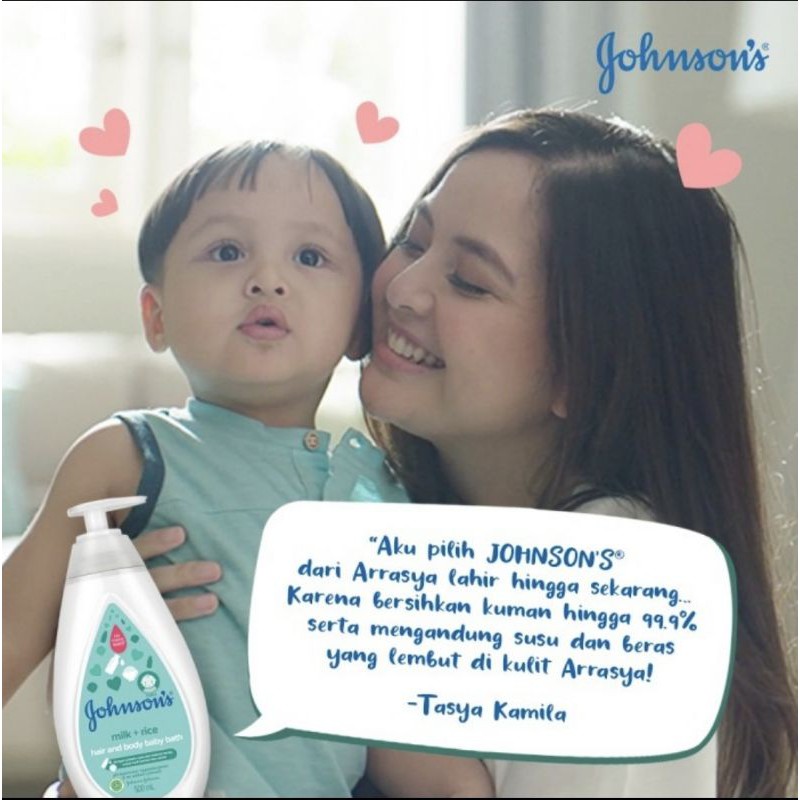 Johnson's Milk+Rice Hair and Baby Bath Sabun Bayi