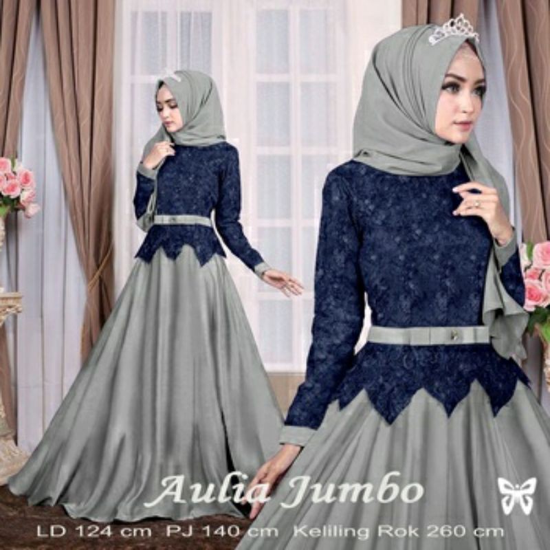 ELONAFASHION /Aulia JUMBO/MAXI GAMIS WANITA/BAHAN PREMIUM IMPORT QUALITY/BAJU MUSLIMAH/BESTSELLER