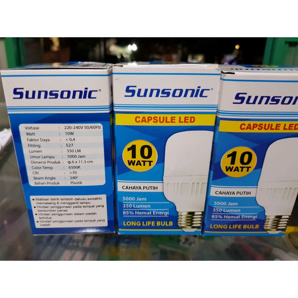 LED Lampu sunsonic 10 watt cahaya putih