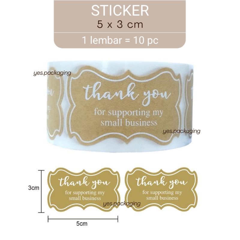 Jual [5x3cm] [10pc] STIKER TERIMA KASIH Thank You Sticker Stiker ...