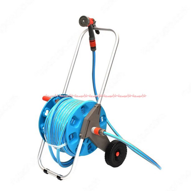 Krisbow Selang Panjang 30M bisa digulung Selang Gulung Pakai Roda Hose Reel Wheel Hose Garden