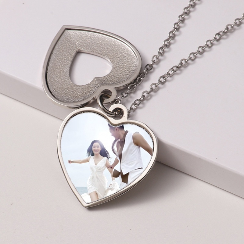 SIY Heart-shaped / Round Hollow Necklace Flat Chain Pendant Jewelry Valentine