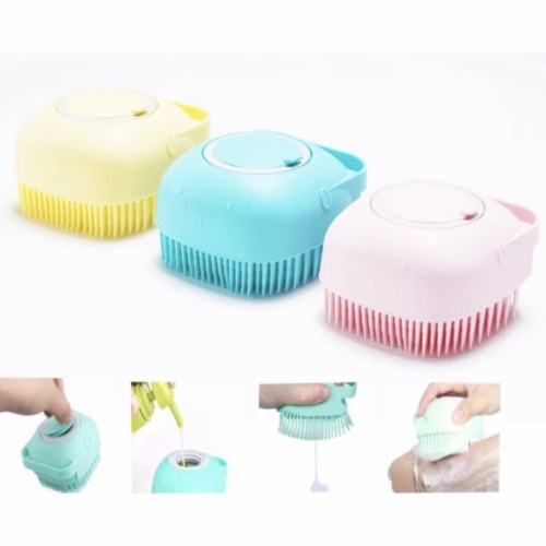 (B201) Sikat Mandi Silikon / Sikat Mandi Busa Serbaguna / Shower Brush Dispanser Portabel