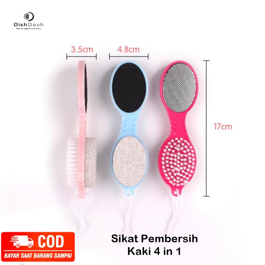 [BAYAR DI TEMPAT] 1 Pcs Sikat Pembersih Kaki 4in1 Untuk Kaki Lembut Anti Kasar Kering Kapalan / Sikat Pedicure Kaki Serbaguna / Alat Kaki Pembersih Kulit Mati Wanita