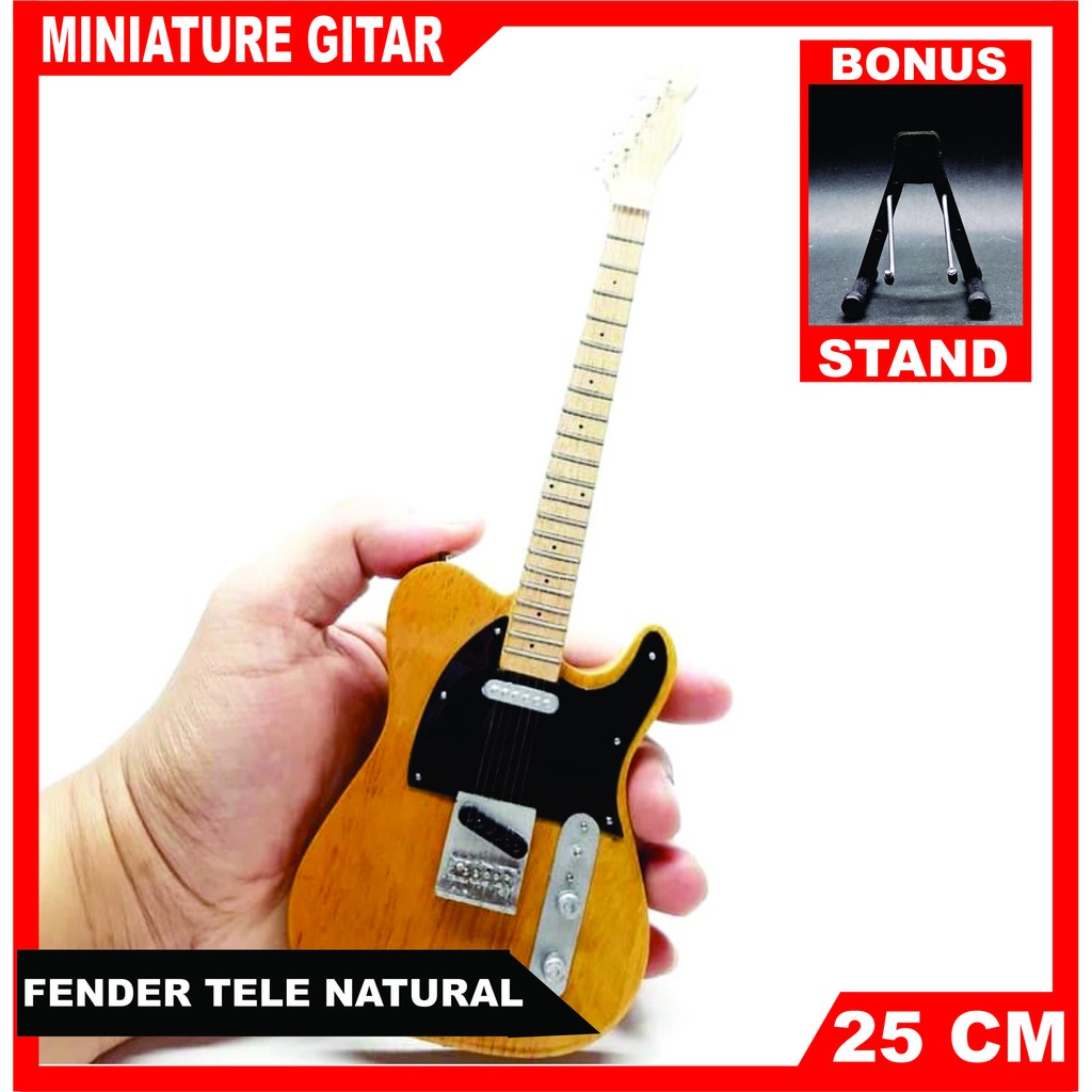 Miniatur gitar fender telecaster Miniatur gitar fender telecaster natural Miniatur gitar fender