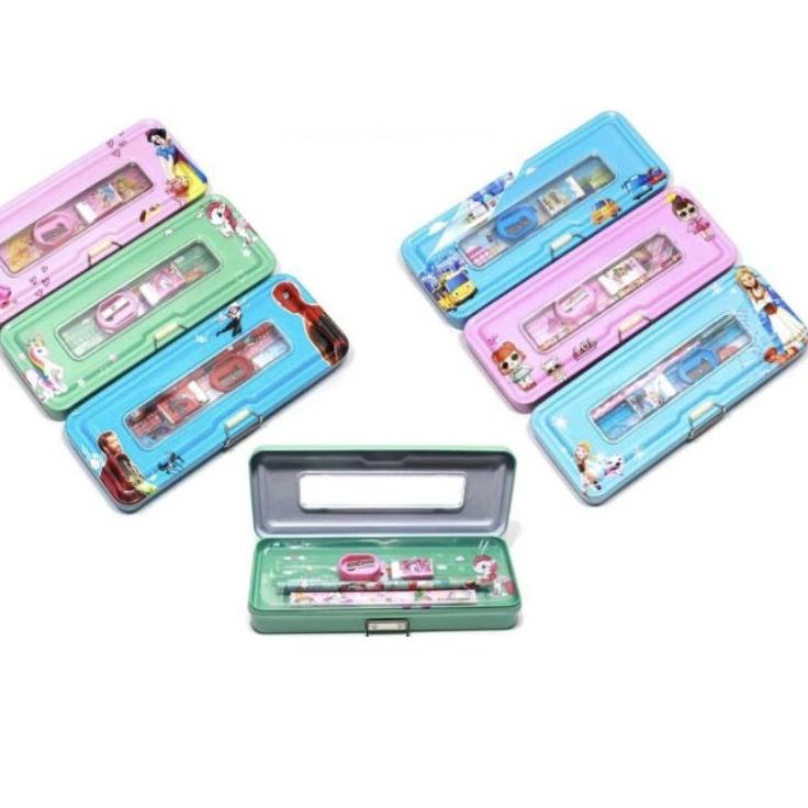 

Berkualitas! kotak pensil KALENG KLEP ada ISI/pencil case ,.