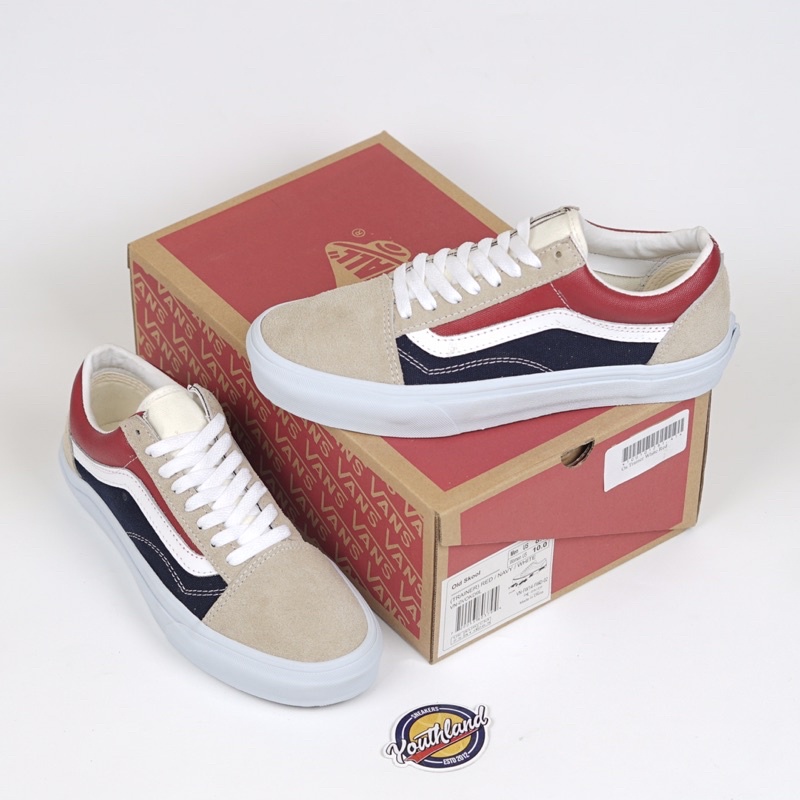 vans old skool navy red