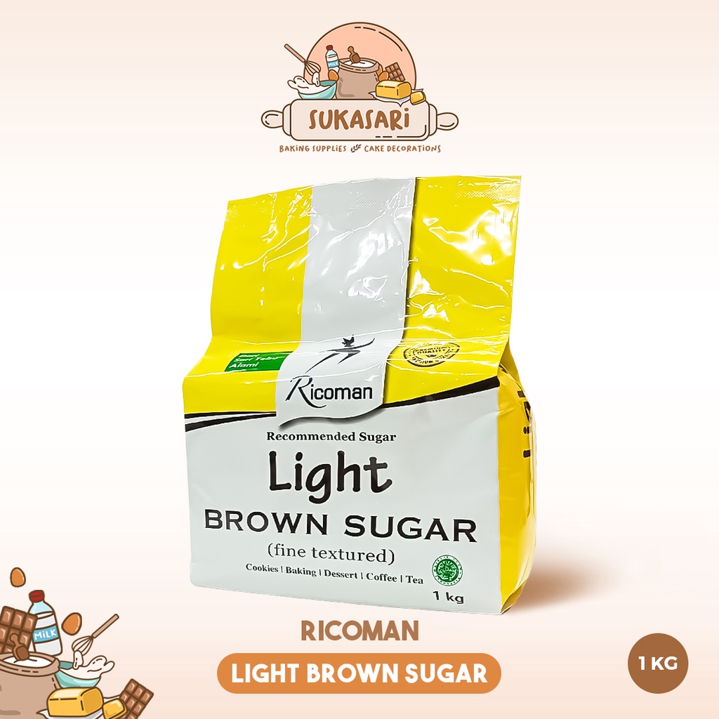 

Sukasari - Brown Sugar Ricoman 1kg, 500gr / Light Brown Sugar / Dark Brown Sugar / Gula Merah Bubuk