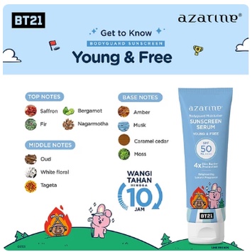 Azarine x BT21 Body Guard Moisturizer Sunscreen Serum 100ml SPF 50 PA++++