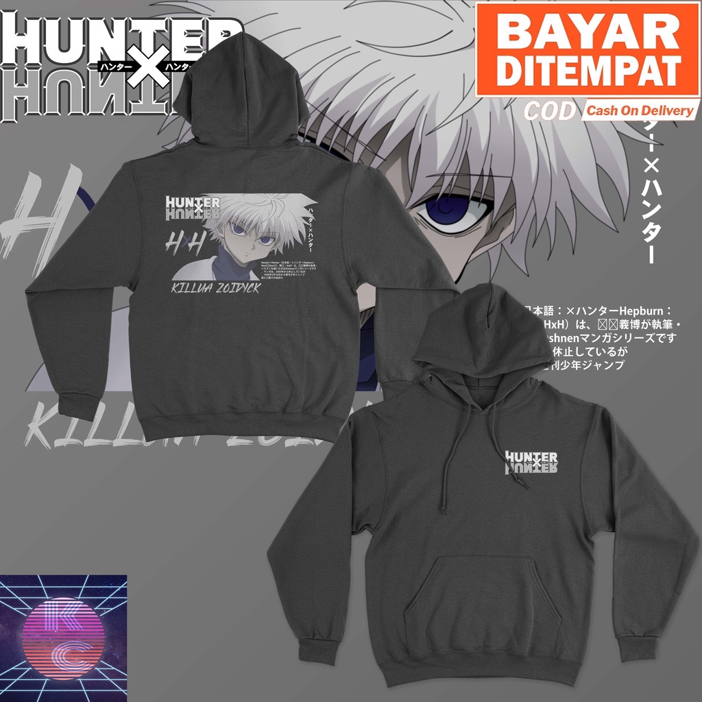 JAKET HOODIE ANIME HUNTER X HUNTER KILLUA ZOLDYCK BIG SIZE JUMBO HOODIE KILLUA PRIA WANITA